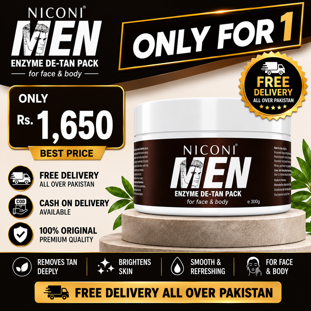 NICONI Men Enzyme De-Tan Pack for Face & Body | Sun Tan Removal |