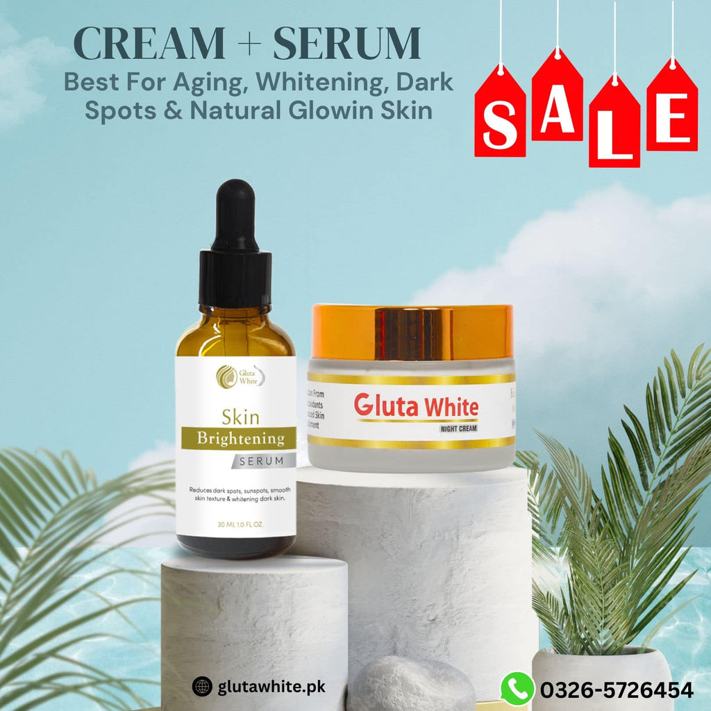 Gluta White Cream & Whitening Serum Set